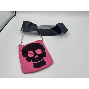 Pink Skull Mini Crossbody/Waist Pouch Punk Gothic Halloween Bag With Chain Strap